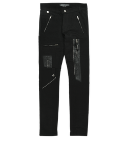 Alexander McQueen Zip Detail Jeans, Mens, Cotton, Black, Sz XXS, 3*