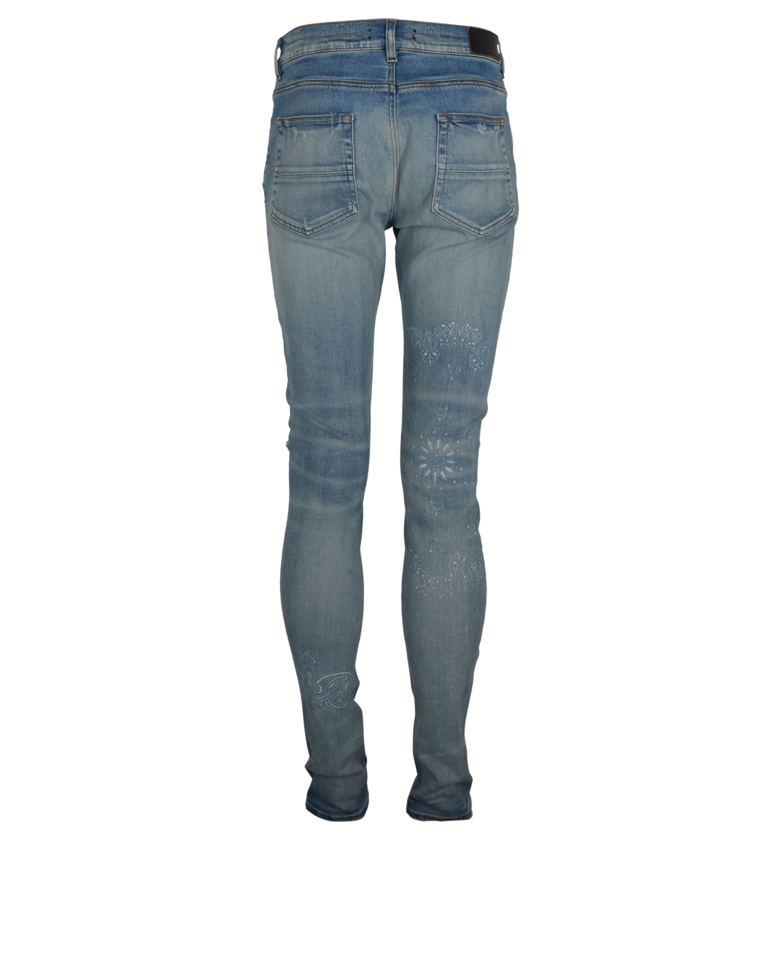 Amiri Paisley Embroidered Jeans, &pound;210, Clothing, Blue, Cotton, Back view