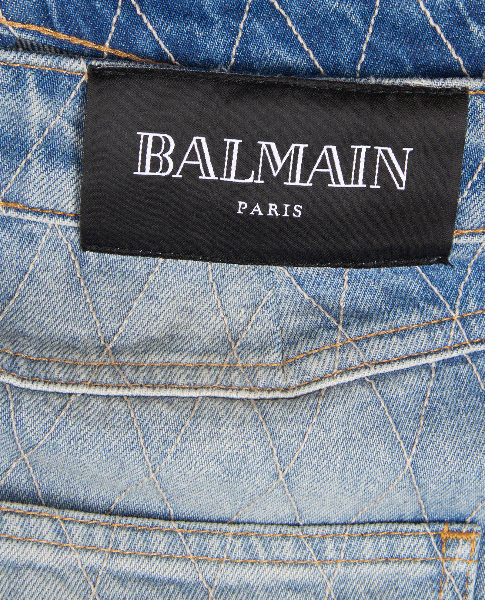 Balmain Diamond Stitch Straight Jeans, &pound;375, Clothing, Blue, Denim, Other view