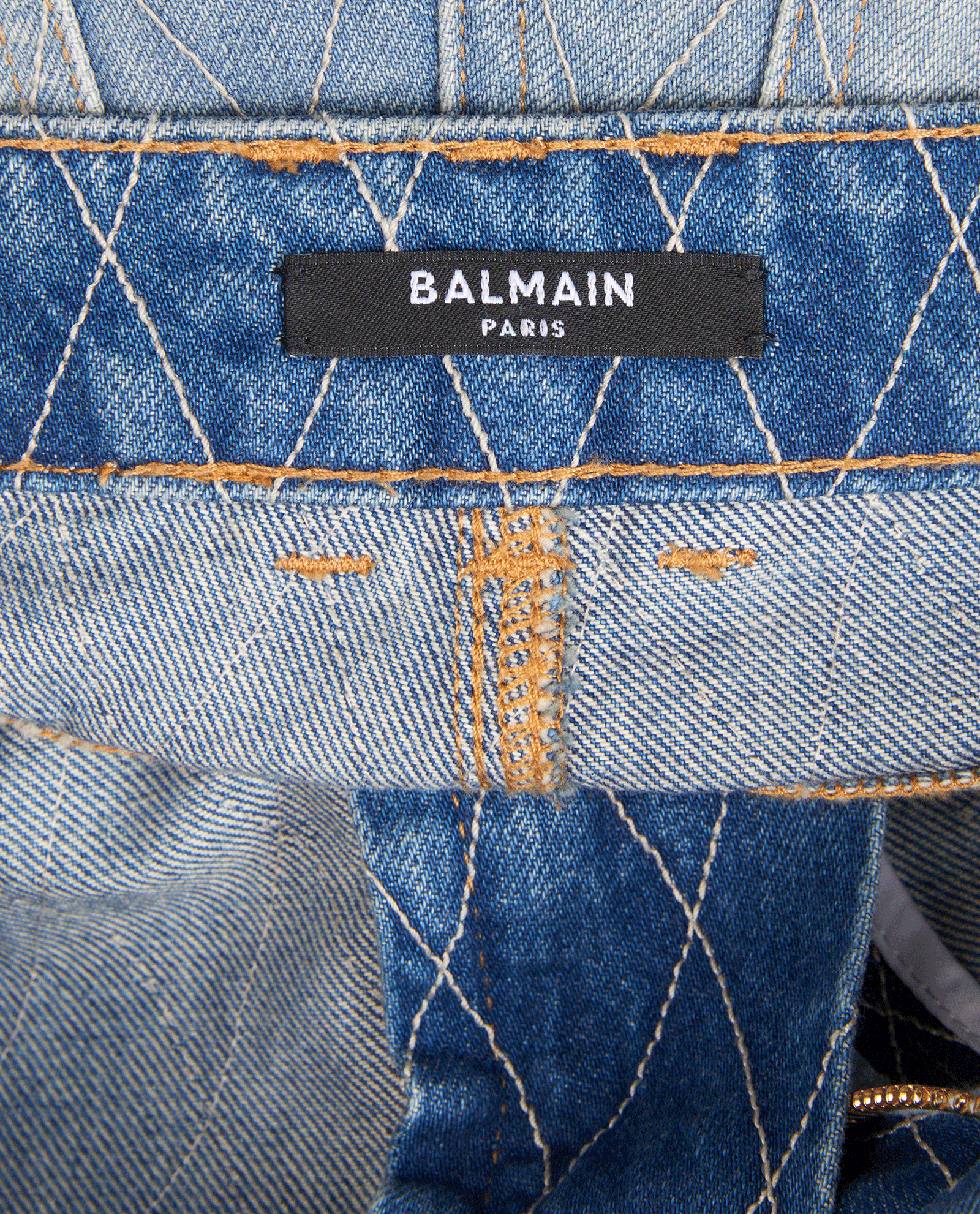 Balmain Diamond Stitch Straight Jeans, &pound;375, Clothing, Blue, Denim, Other view