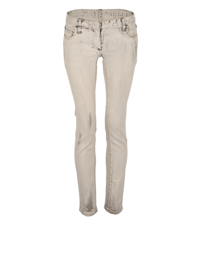 Balmain Acid Wash Distressed Skinny Jeans, &pound;60, Clothing, Grey, Denim, Front view