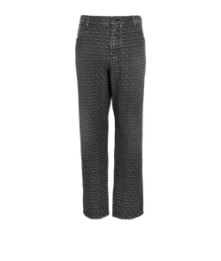 Balmain Monogram Jacquard Jeans, Mens, Cotton, Black/Grey, Sz XL, 3*