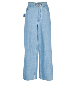 Bottega Veneta Wide Leg Belted Jeans, Cotton, Blue, UK 6, 4*