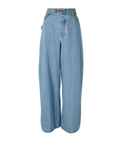 Bottega Veneta Wide Belted Jeans, Denim, Blue, UK8, 2*