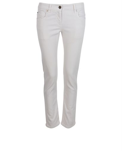 Brunello Cucinelli Skinny Jeans, &pound;70, Clothing, Cream, Denim, Front view