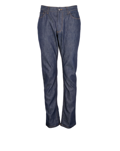 Burberry Straight Leg Logo-Tag Jeans, &pound;120, Clothing, Blue, Cotton, Front view