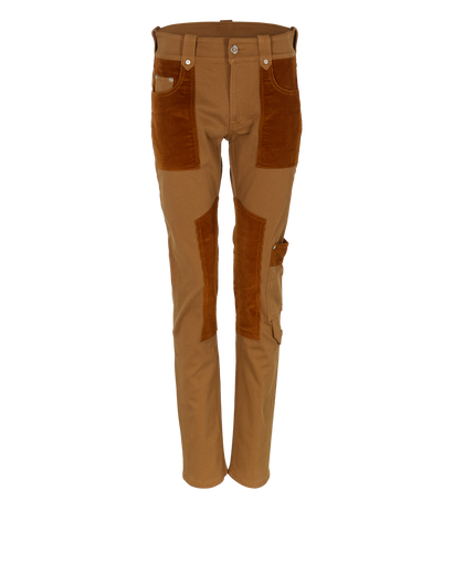 Burberry Multipocket Cord Detail Jeans, &pound;150, Clothing, Tan, Cotton, Front view