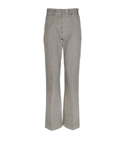 Celine Stripe Jeans, Cotton, White/Navy, UK 10, 2*