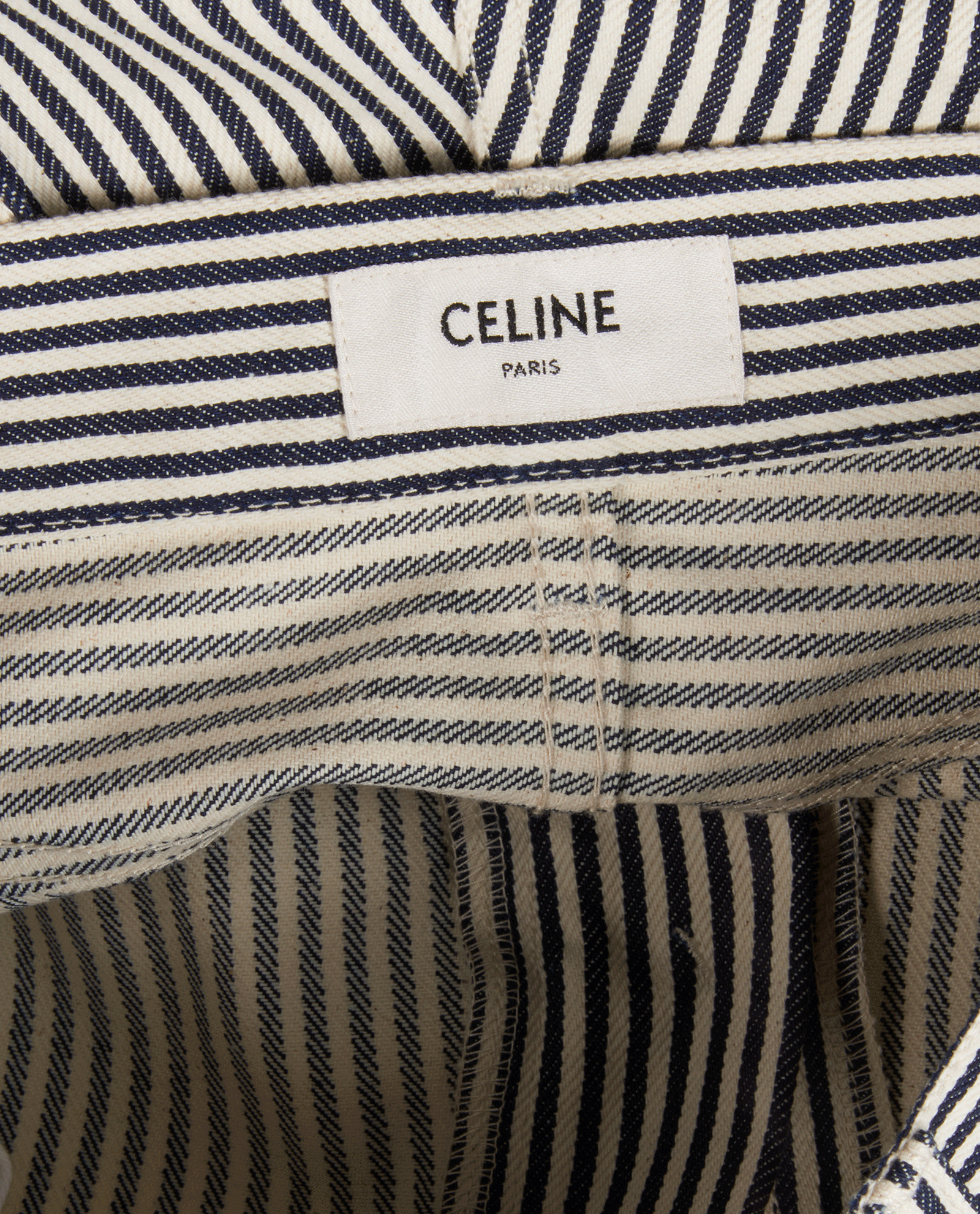 Celine Stripe Jeans, &pound;220, Clothing, Navy/White, Cotton, Other view