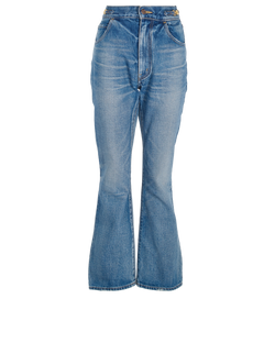 Celine Jane Flare Jeans, Cotton, Blue, UK 8, 3*