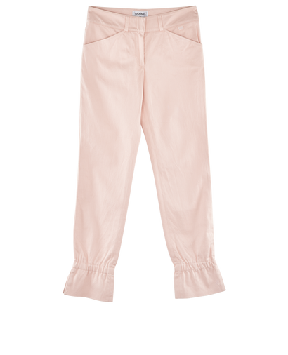 Chanel Flared Hem Jeans, £295, Clothing, Pink, Cotton, Front view