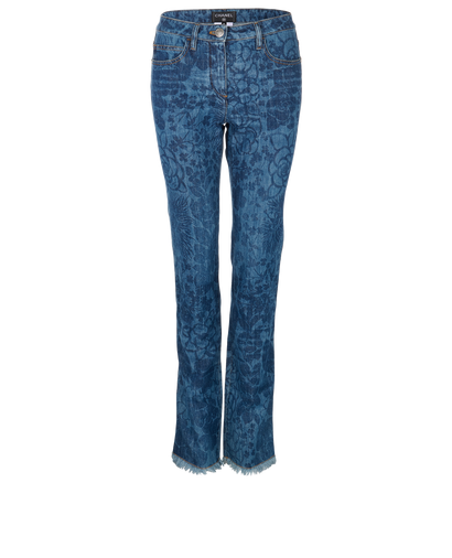 Chanel 16S Floral Distressed Jeans, front view