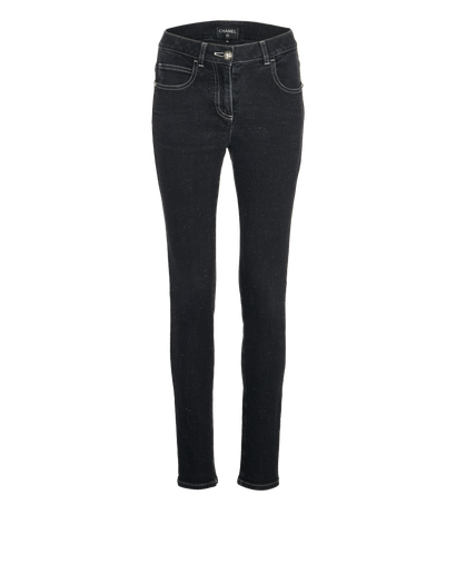 Chanel Speckled Skinny Jeans, front view