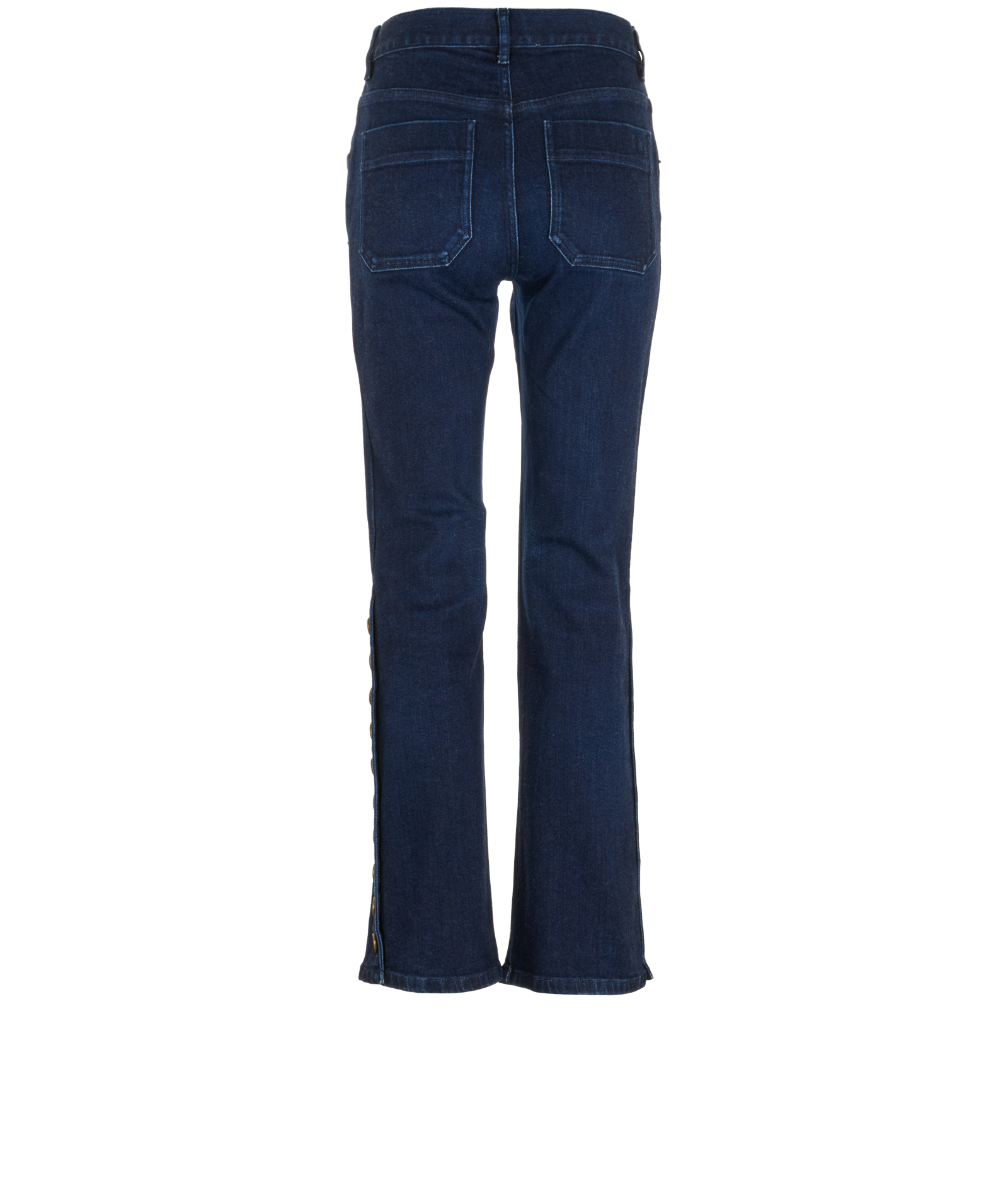Chloe Button-Up Flared Jeans, &pound;80, Clothing, Blue, Cotton, Back view