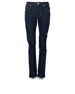 Christian Dior Folded Oblique Slim-Fit Jeans, Mens, Cotton, Blue,Sz 2XS,3*