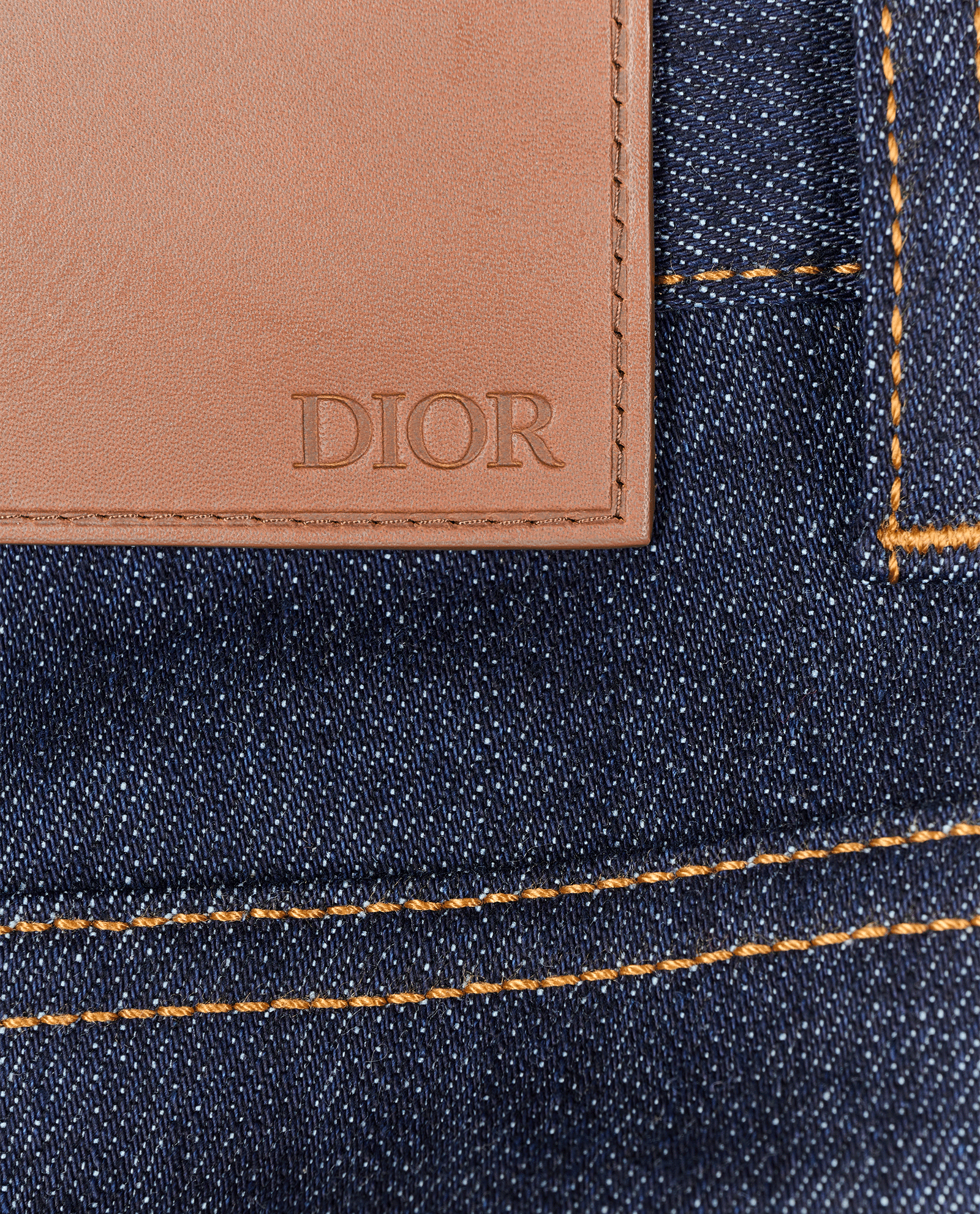 Christian Dior Folded Oblique Slim-Fit Jeans, &pound;395, Clothing, Blue, Cotton/Denim, Other view
