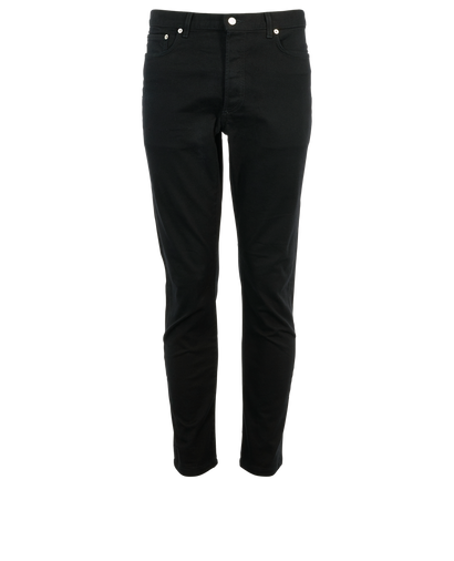 Christian Dior Slim Fit Button-Up Jeans, &pound;120, Clothing, Black, Cotton, Front view