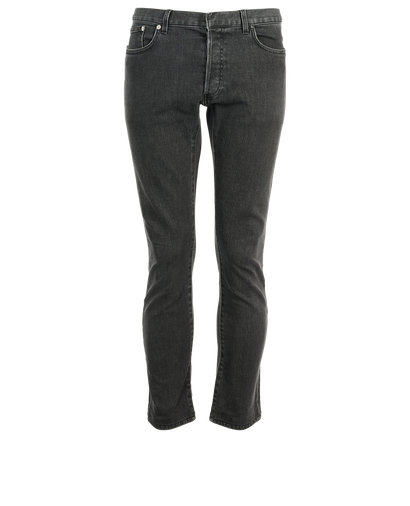 Christian Dior Slim Fit Button-Up Jeans, &pound;120, Clothing, Grey, Cotton, Front view