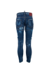 DSQUARED2 Distressed Biker Jeans, &pound;130, Clothing, Blue, Cotton, Back view
