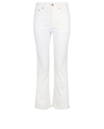 Golden Goose Cropped Flare Deryn Jeans, &pound;70, Clothing, White, Denim, Front view