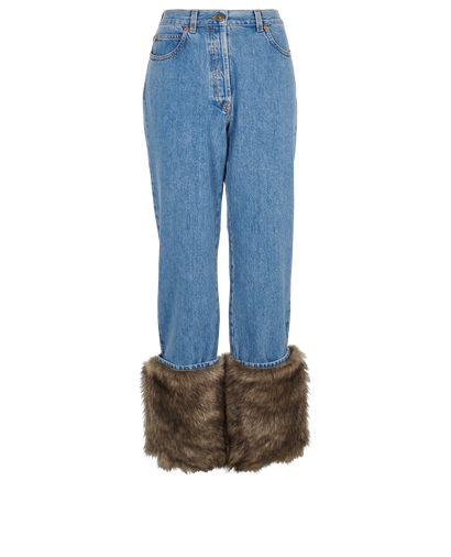 Gucci Shearling Cuff Jeans, £160, Clothing, Blue, Cotton, Front view
