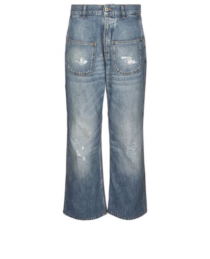Loewe Distressed Cropped Jeans, front view