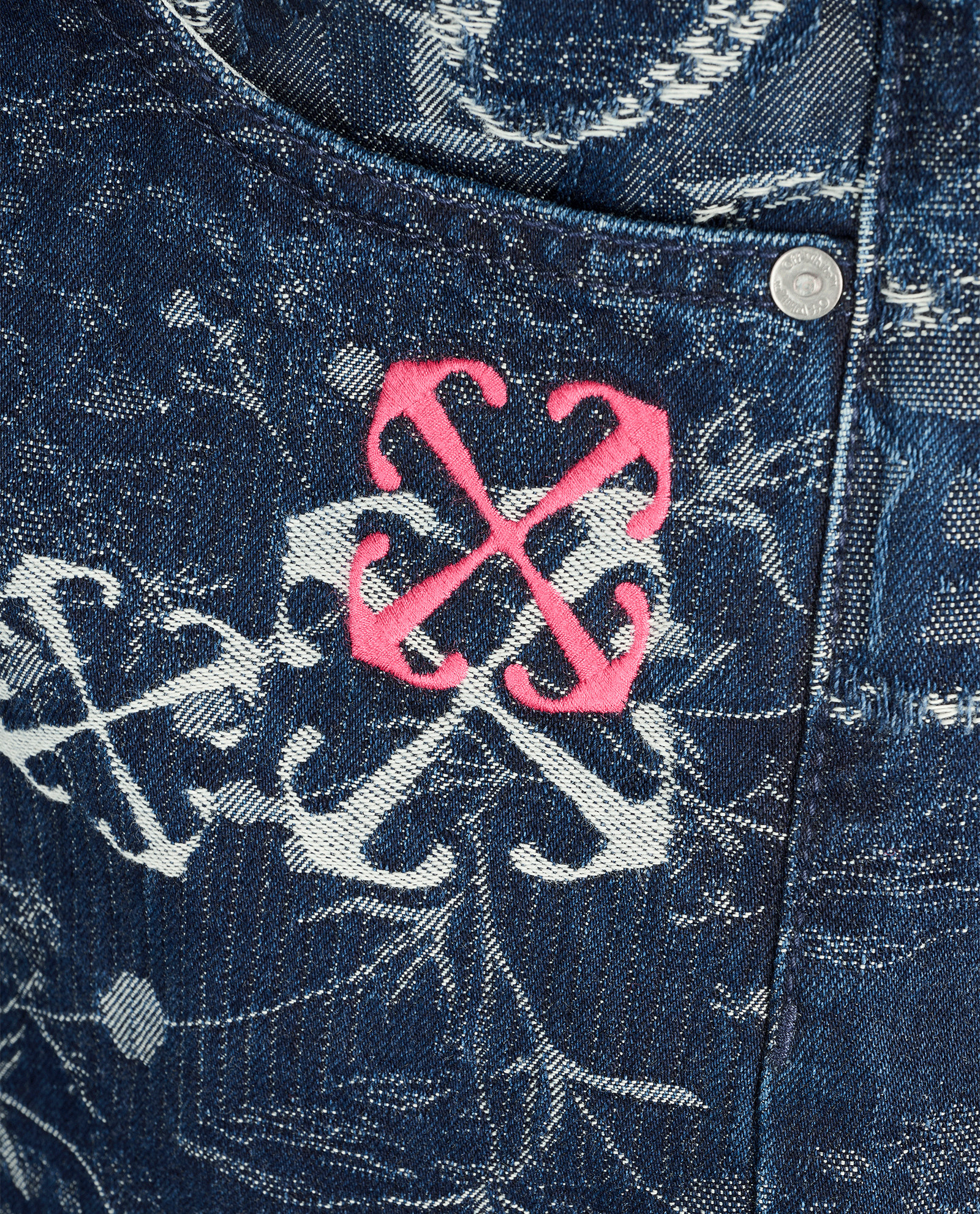 Off-White Camouflage Jacquard Jeans, &pound;150, Clothing, Blue, Cotton, Other view