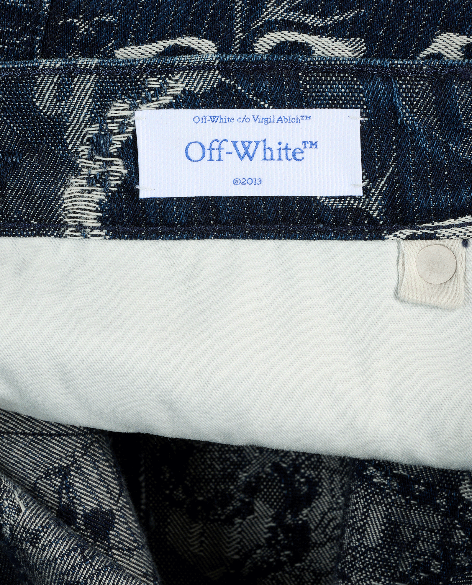 Off-White Camouflage Jacquard Jeans, &pound;150, Clothing, Blue, Cotton, Other view