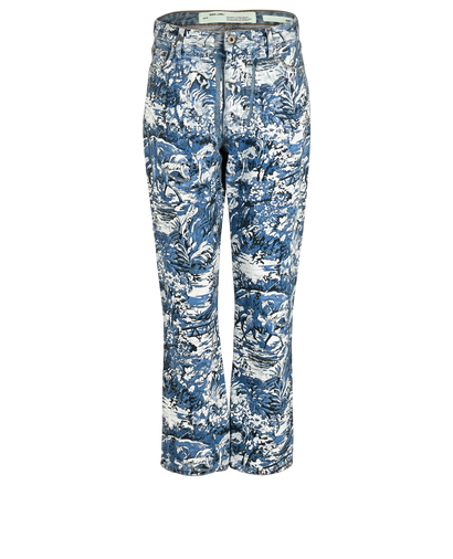 Off-White Tapestry Jeans, £110, Clothing, Blue, Denim, Front view