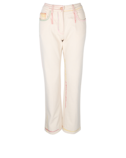 Palm Angels Rainbow Logo Jeans, Denim, Cream, Sz 28, 3*
