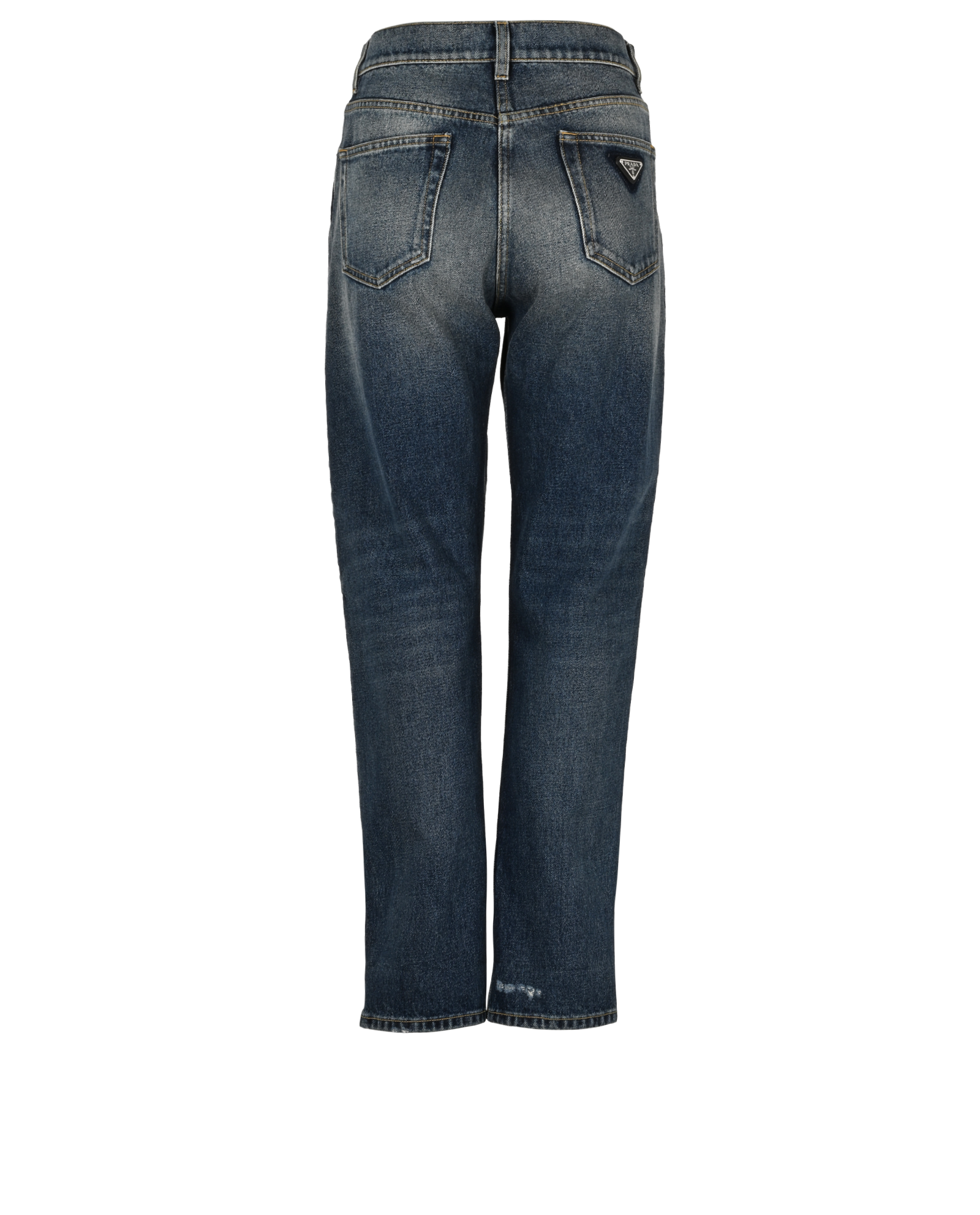 Prada Straight Leg Jeans, &pound;220, Clothing, Blue, Cotton, Back view