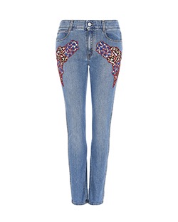 Stella McCartney Applique Jeans, Cotton Blend, Blue/Red, UK8