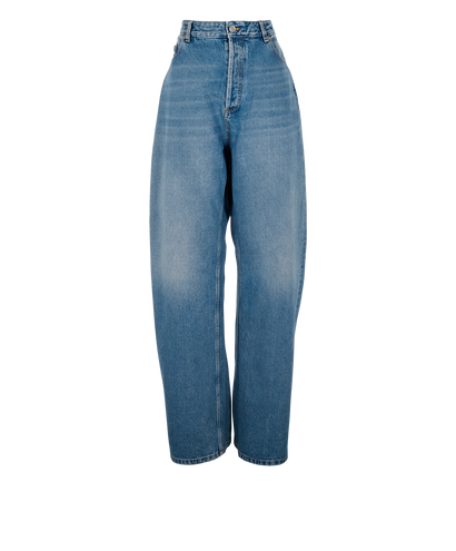Valentino Wide Leg Button-Up Jeans, £180, Clothing, Blue, Cotton, Front view