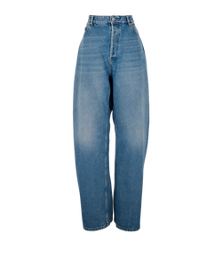 Valentino Wide Leg Button-Up Jeans, Cotton, Blue, Sz 2XL, 2*