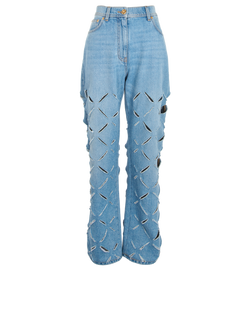 Versace Cross Cut Jeans, Denim, Blue, UK10, 3*
