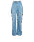 Versace Cross Cut Jeans, &pound;250, Clothing, Blue, Denim, Front view