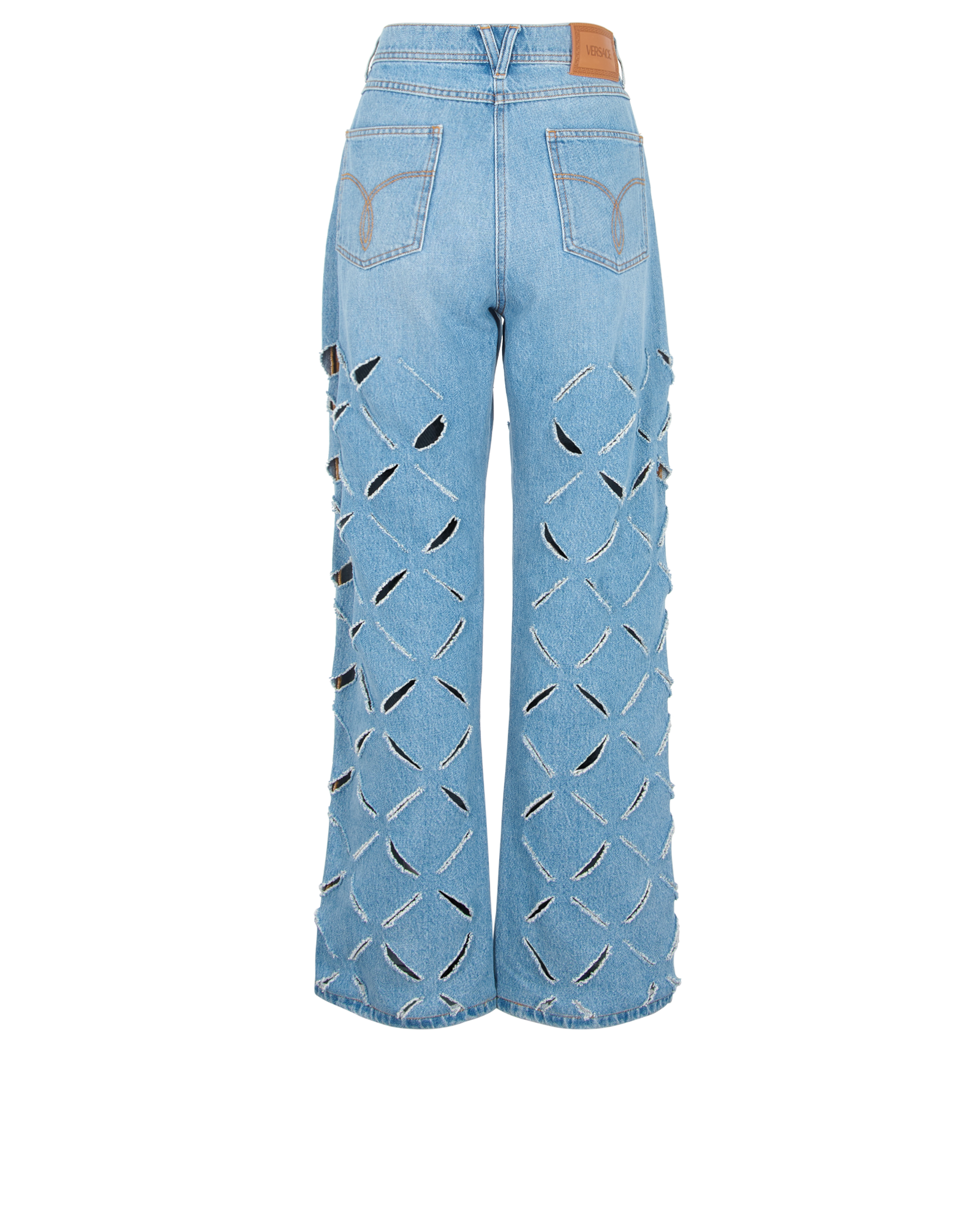Versace Cross Cut Jeans, &pound;250, Clothing, Blue, Denim, Back view