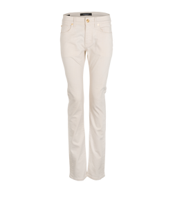 Versace Fitted Jeans, Cotton, Cream, UK 12, 2*