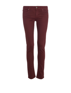 Victoria Beckham Skinny Jeans, Cotton, Maroon, UK8