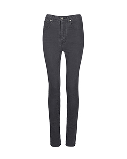 Saint Laurent Stonewashed Jeans, Cotton, Black, UK 8