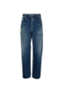 Saint Laurent High-Waist Distressed Jeans, &pound;130, Clothing, Blue, Cotton/Denim, Front view