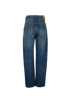 Saint Laurent High-Waist Distressed Jeans, &pound;130, Clothing, Blue, Cotton/Denim, Back view