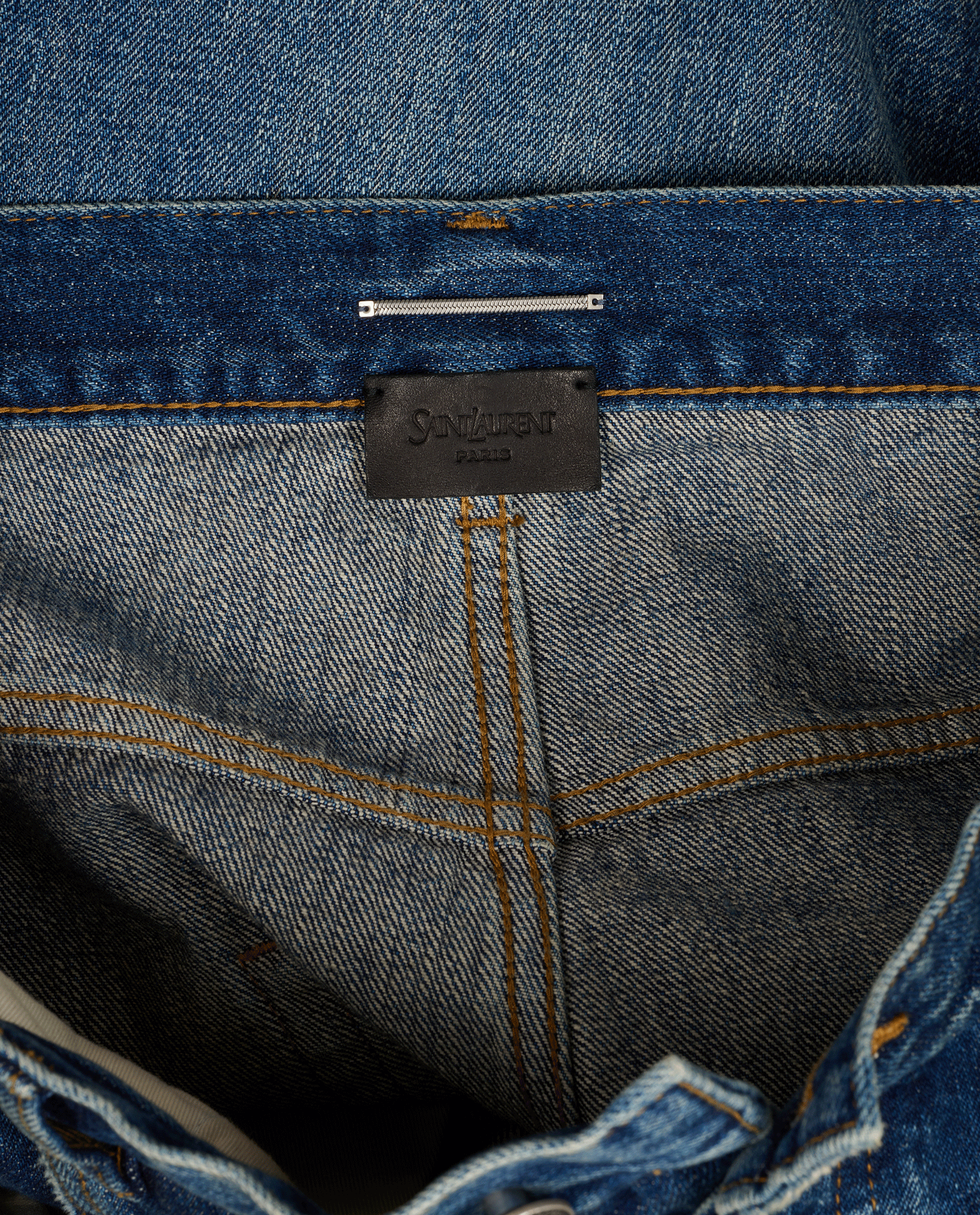 Saint Laurent High-Waist Distressed Jeans, &pound;130, Clothing, Blue, Cotton/Denim, Other view