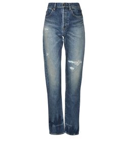 YSL Distressed Jeans, Cotton, Blue, S30, 3*