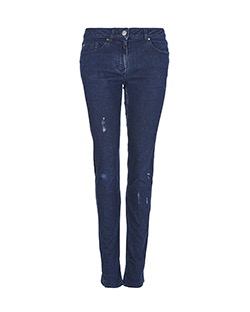Yves Saint Laurent Distressed Jeans, Cotton, Denim Blue, 28