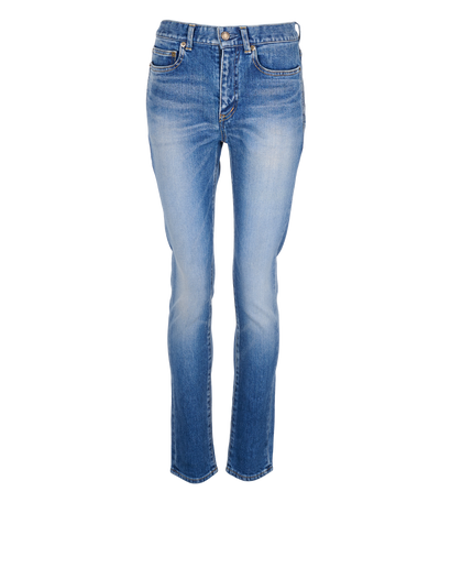 Saint Laurent Skinny Cropped Jeans, &pound;110, Clothing, Blue, Denim, Front view
