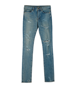 Saint Laurent Distressed Jeans, Cotton, Blue, UK8, 2*