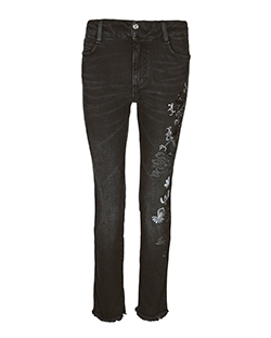 Ermanno Scervino Embroidered Jeans, Denim, Black, UK 10