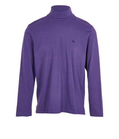 Burberry Logo Embroidered Mock-Neck Jumper, front view