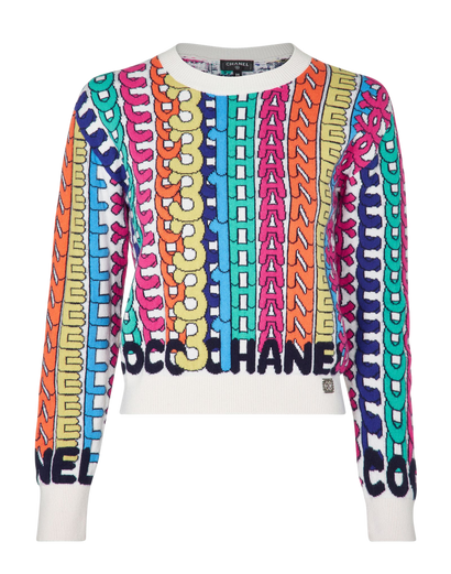 Chanel 2021 Logo Intarsia Jumper, front view